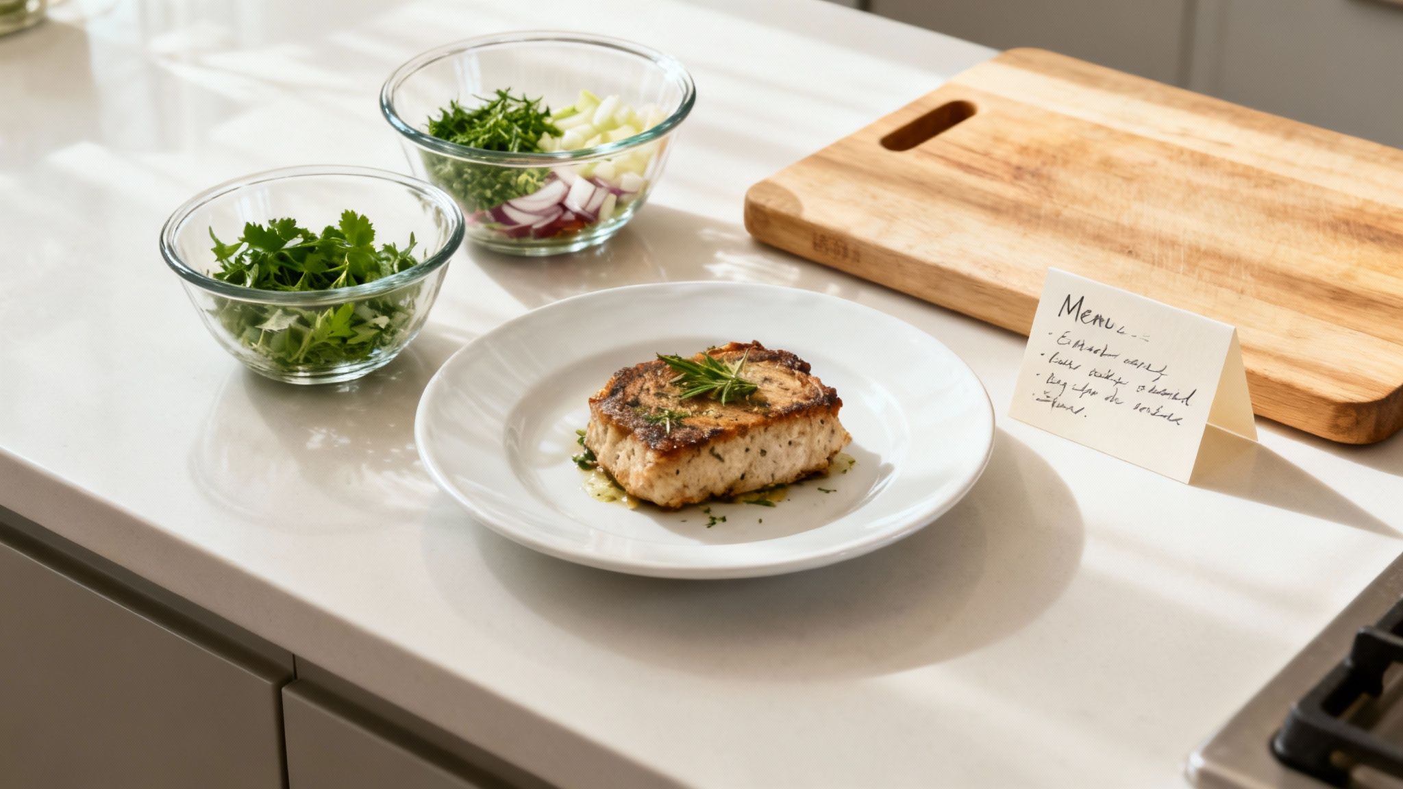 A beautifully arranged charcuterie board on a wooden table, featuring various cheeses, meats, fruits, and nuts.