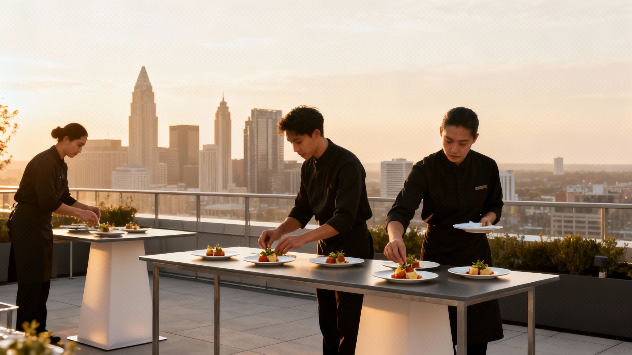 A beautifully catered event with a variety of appetizers on display