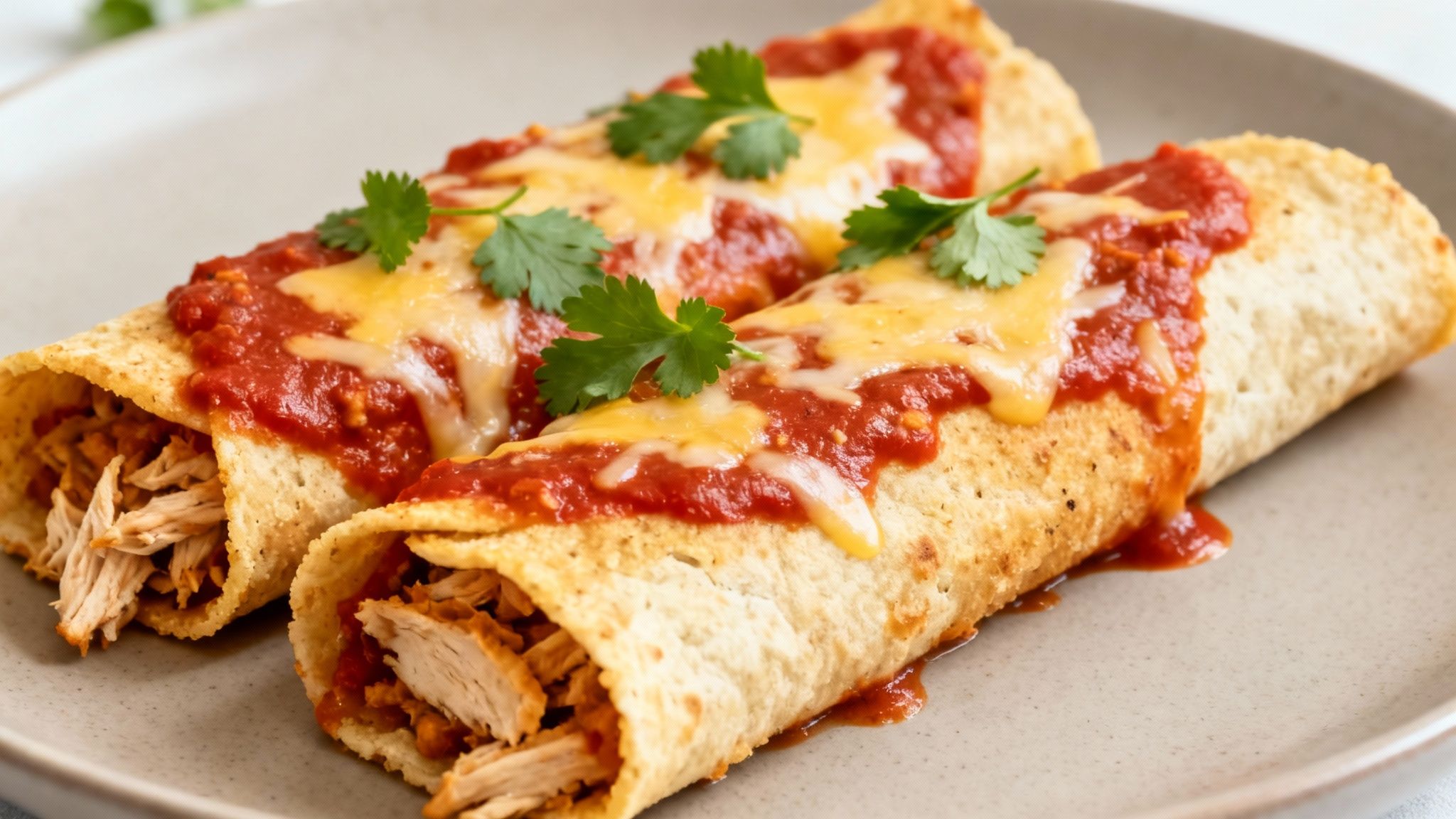 Keto Chicken Enchiladas with Almond Flour Tortillas