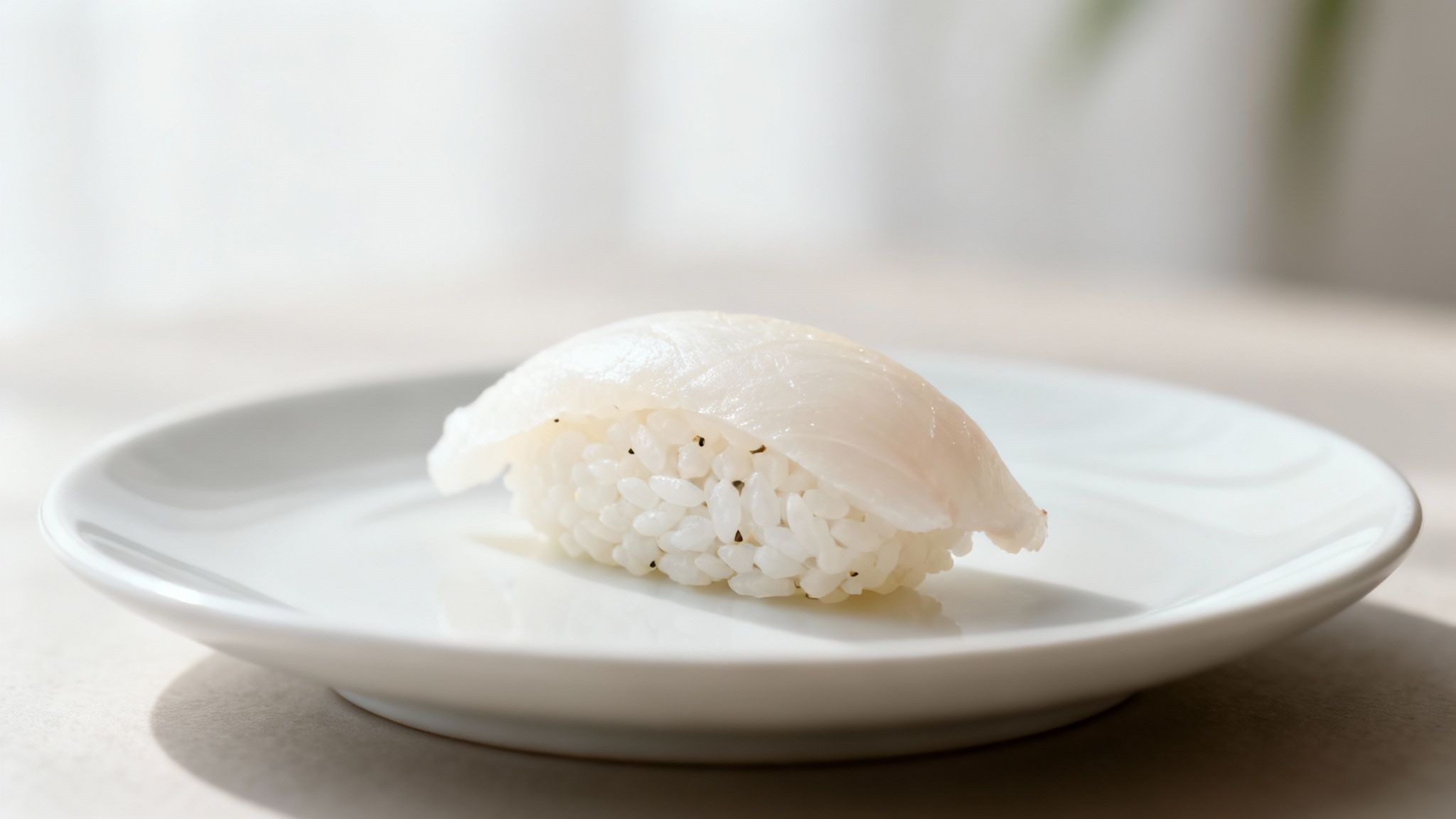 A close-up of a chef meticulously preparing authentic Japanese sushi, showing the fresh ingredients.