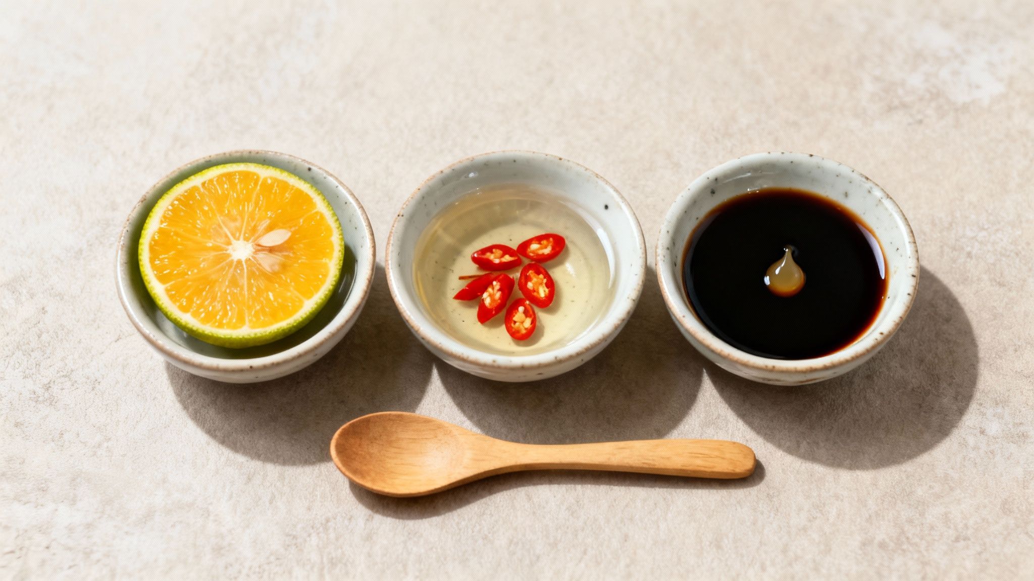 An assortment of Filipino dipping sauces and condiments