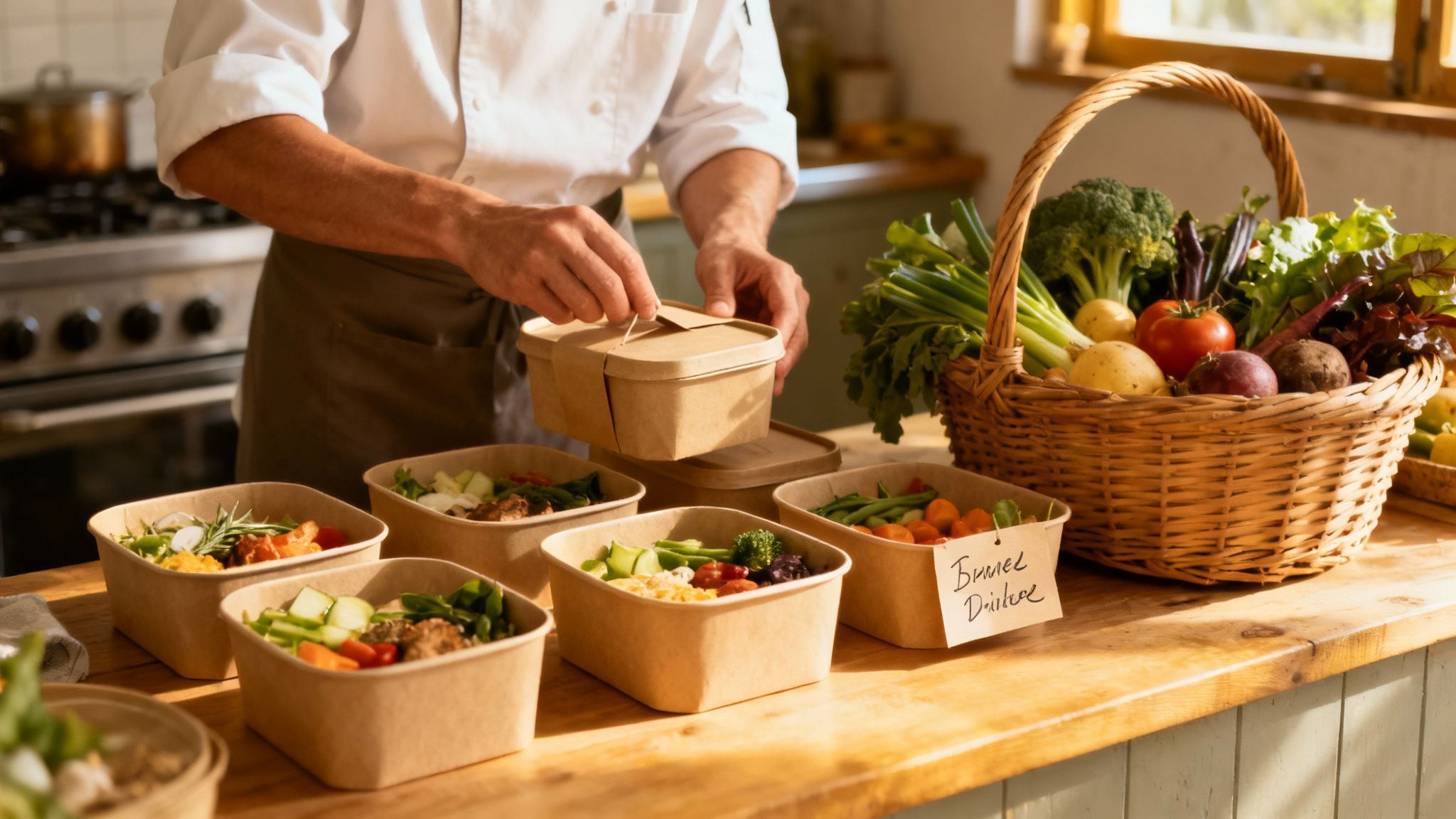 A person asking questions about meal prep services