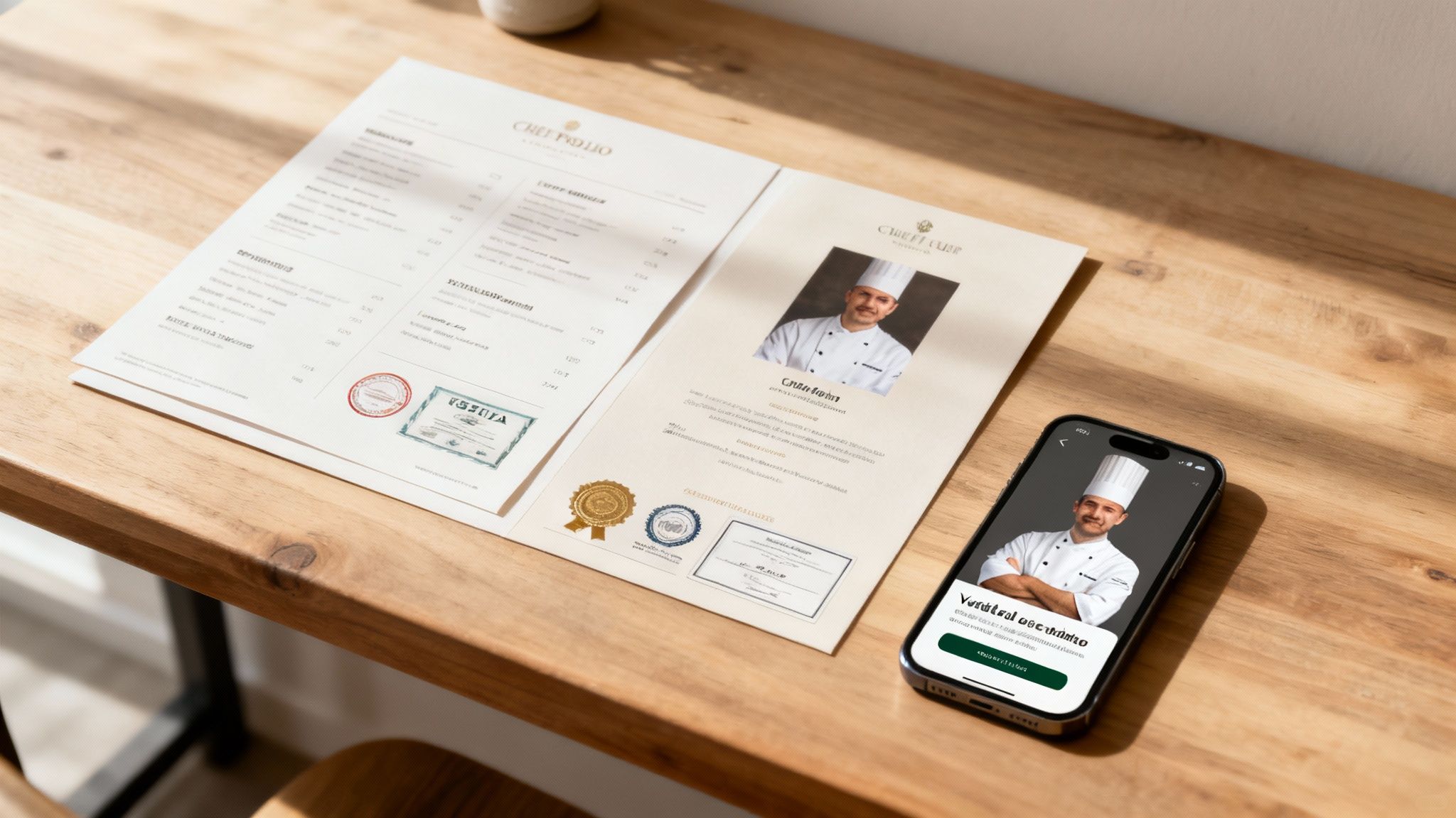 A person writing on a clipboard in a bright kitchen, symbolizing planning