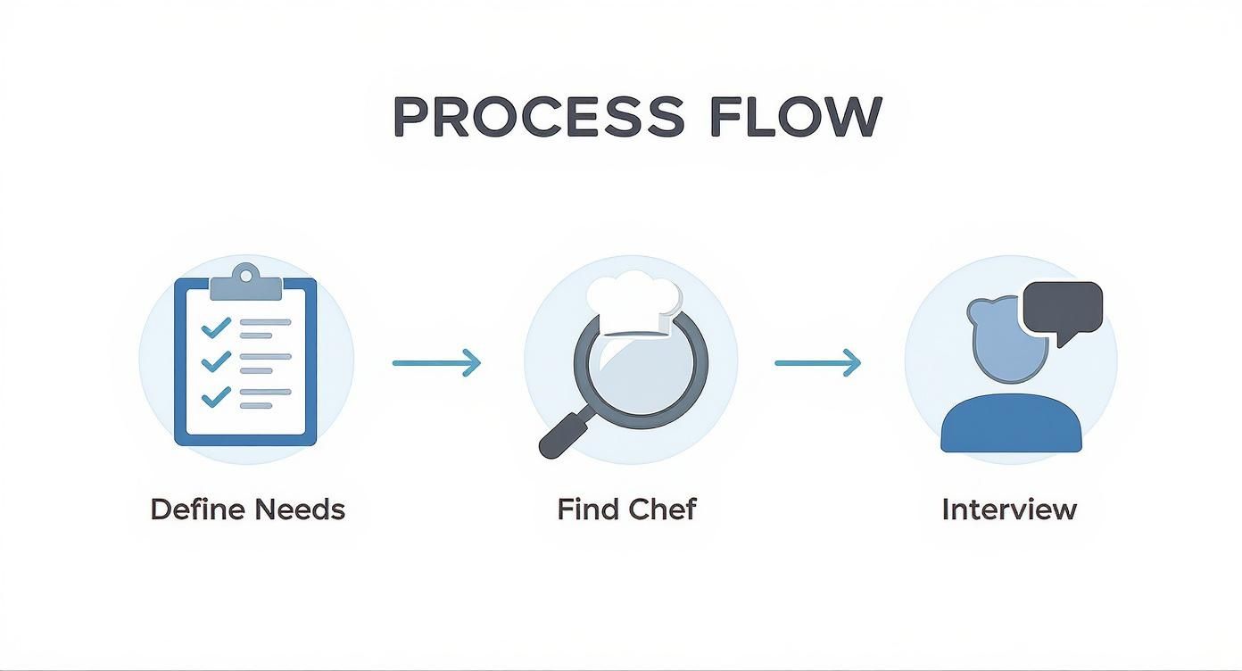 Infographic about how to hire a personal chef