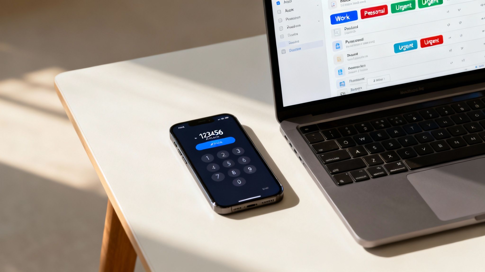 O persoană își organizează emailurile pe un laptop, simbolizând securitatea și eficiența