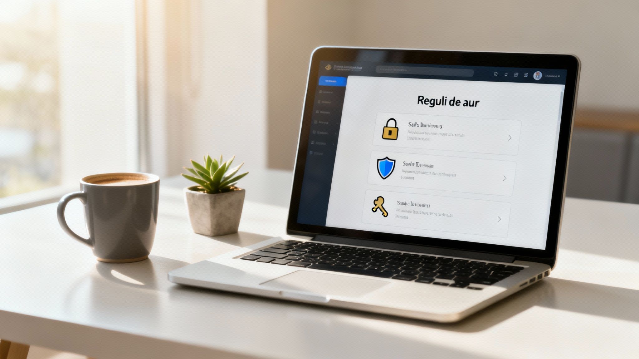 Firmă de hosting în București - Servicii Profesionale de Găzduire - BTS Telecom | Ghid complet pentru securitatea pe internet Un lacăt digital pe ecranul unui laptop, simbolizând o conexiune securizată.