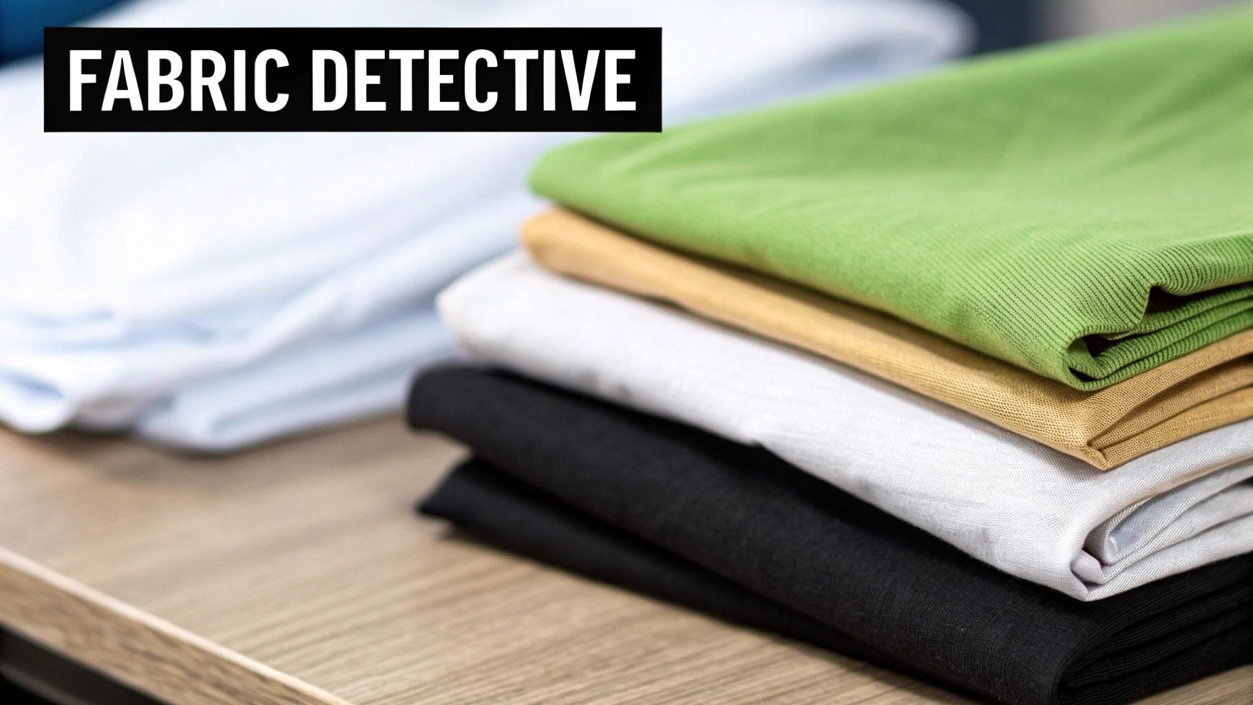 A close-up shot of different textured fabrics folded neatly.