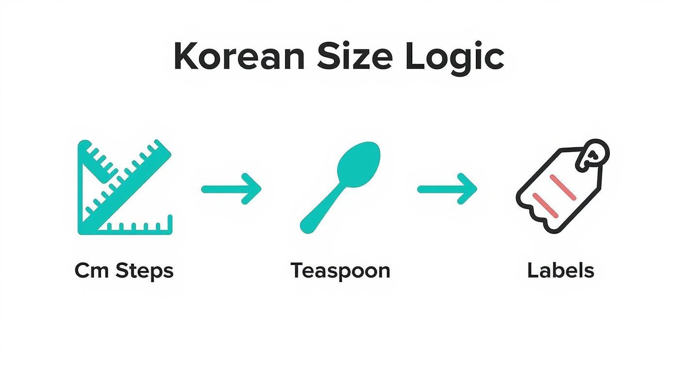 Infographic about korean pants size