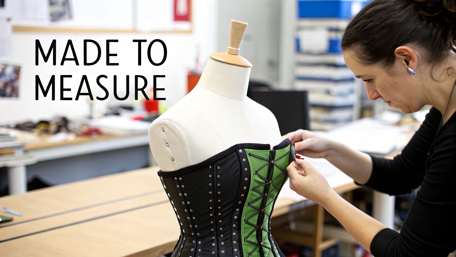 Brides wearing custom corsets