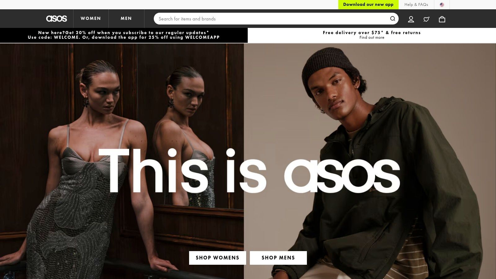 A screenshot of the ASOS US website, displaying a wide variety of trendy corset tops and bodysuits available for purchase.
