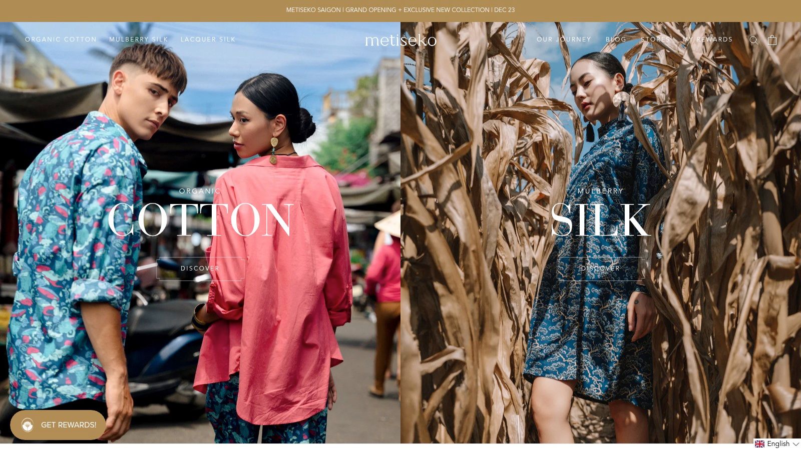 Metiseko's fashion collections showcasing vibrant prints and elegant designs.