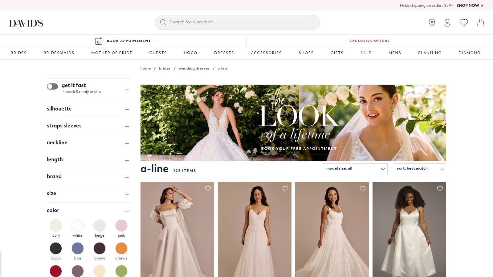 David’s Bridal (A-line Wedding Dresses)