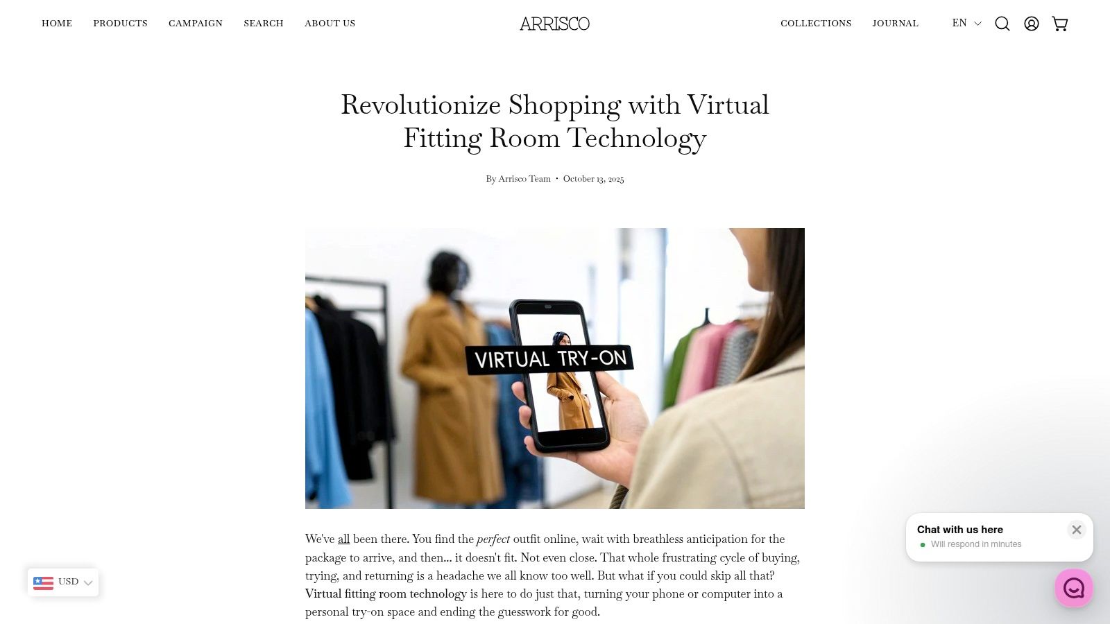 Arrisco Virtual Fitting Room Technology in action