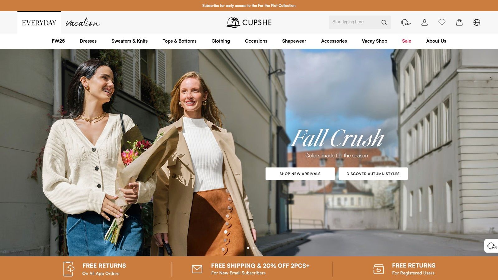 CUPSHE (official brand site + retail presence)