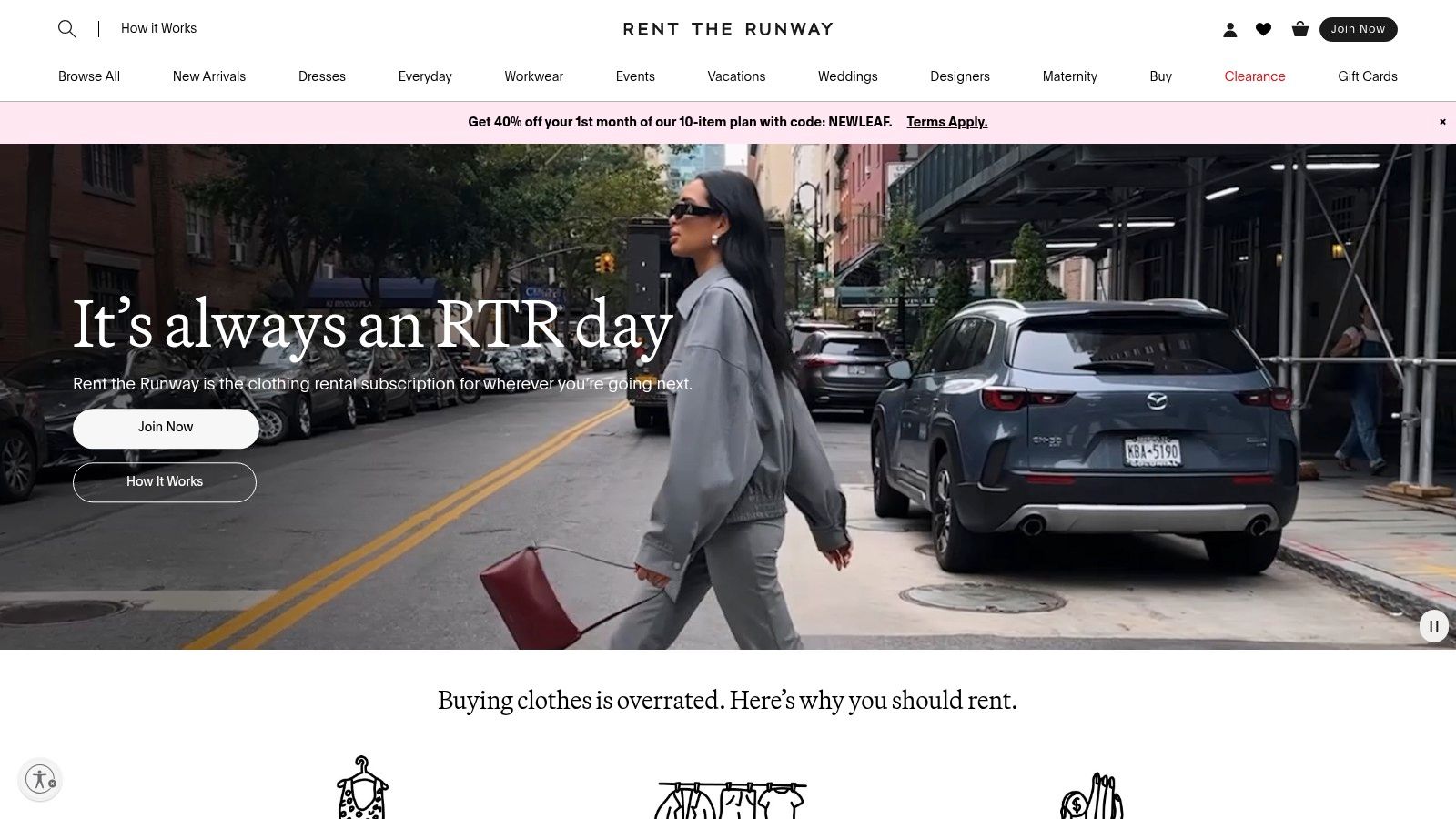Rent the Runway (RTR) – rental access