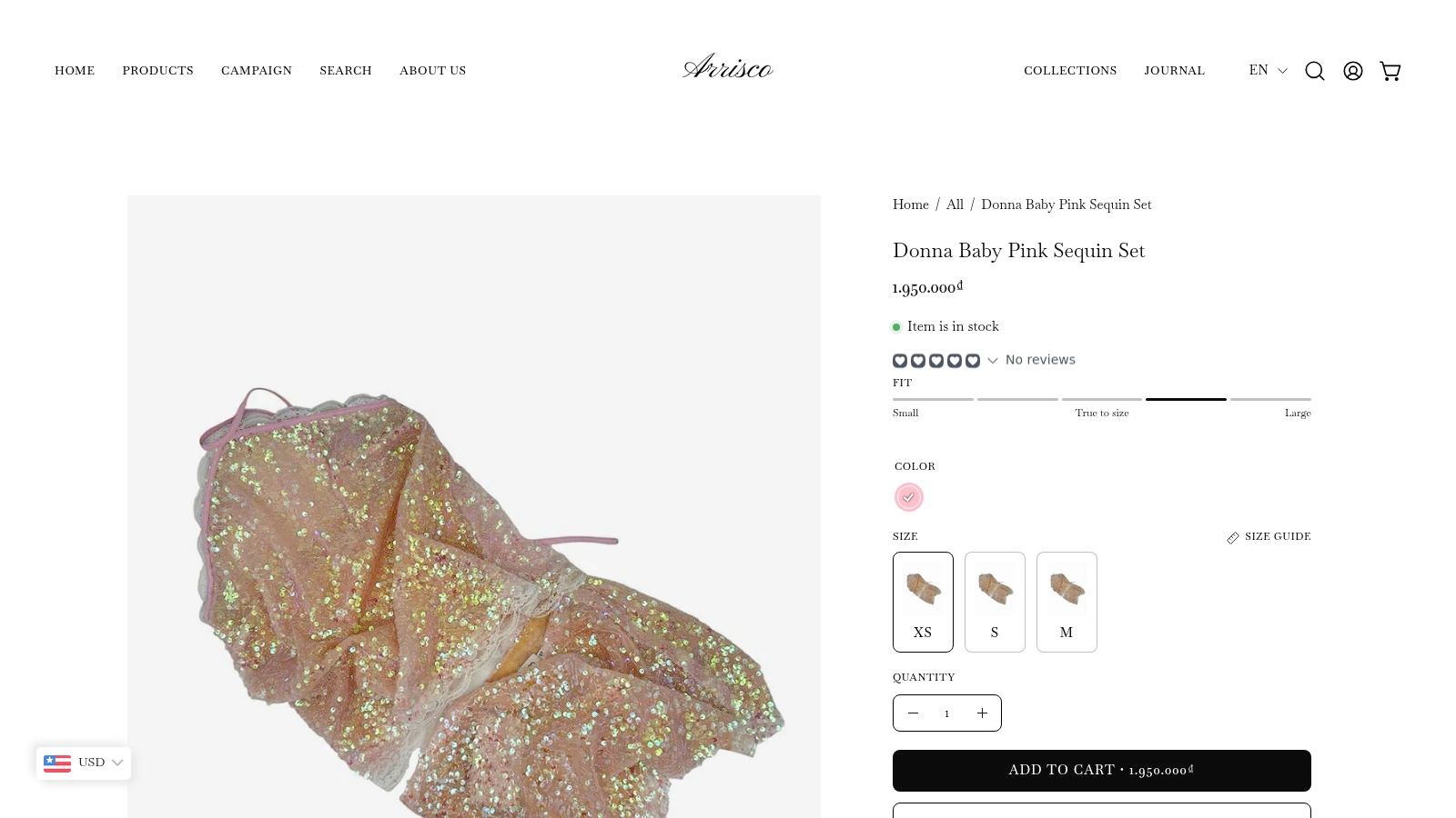 Donna Baby Pink Sequin Set