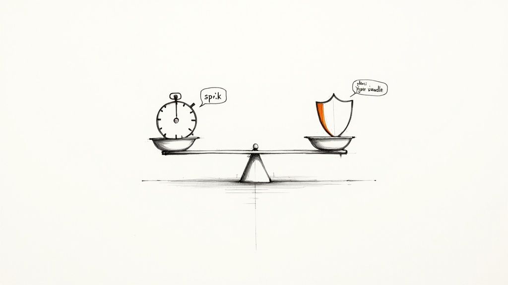 En person sitter ved et skrivebord med dokumenter og en laptop, i ferd med å fylle ut en søknad om statsborgerskap