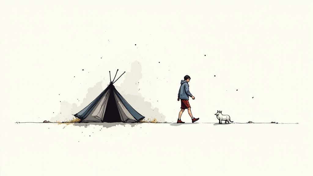 Person tar av seg skoene i en gang, et eksempel på norsk skikk og bruk.