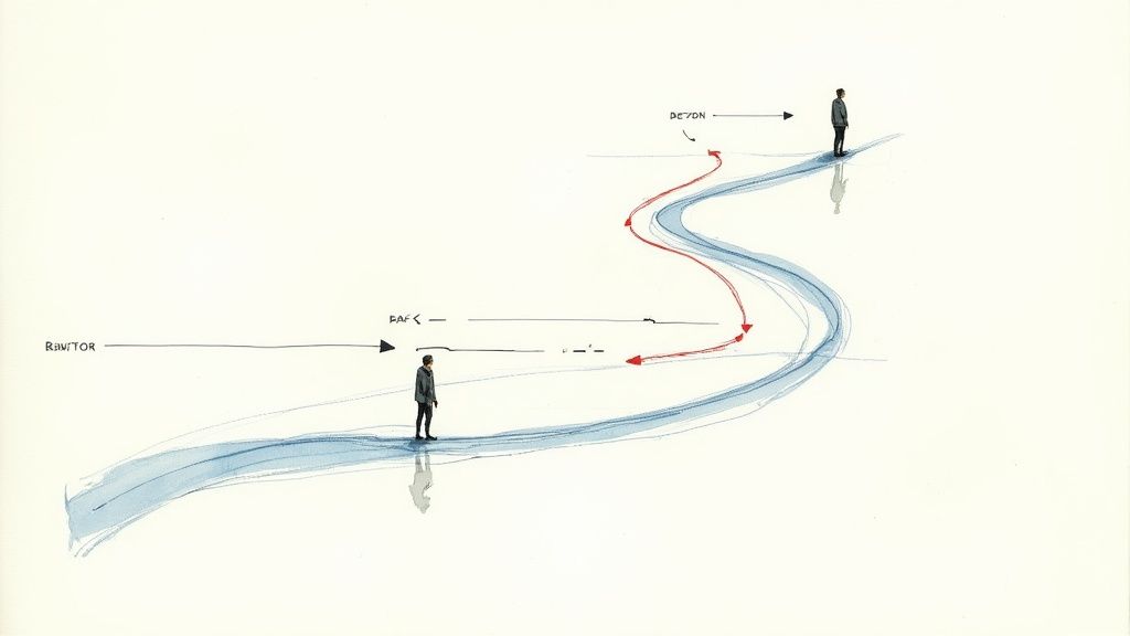 Å gå over bekken etter vann