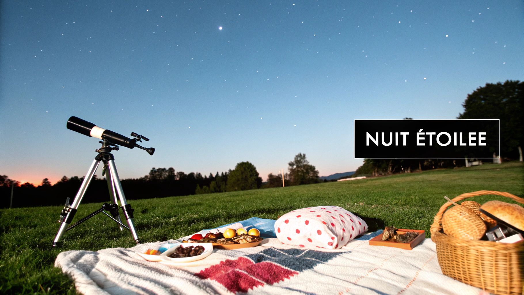 Un picnic bajo las estrellas con un toque de astronomía