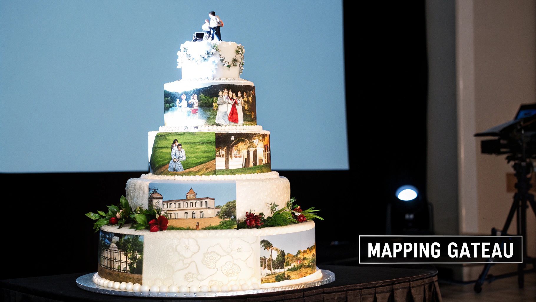 Mapping Vidéo sur Gâteau de Mariage