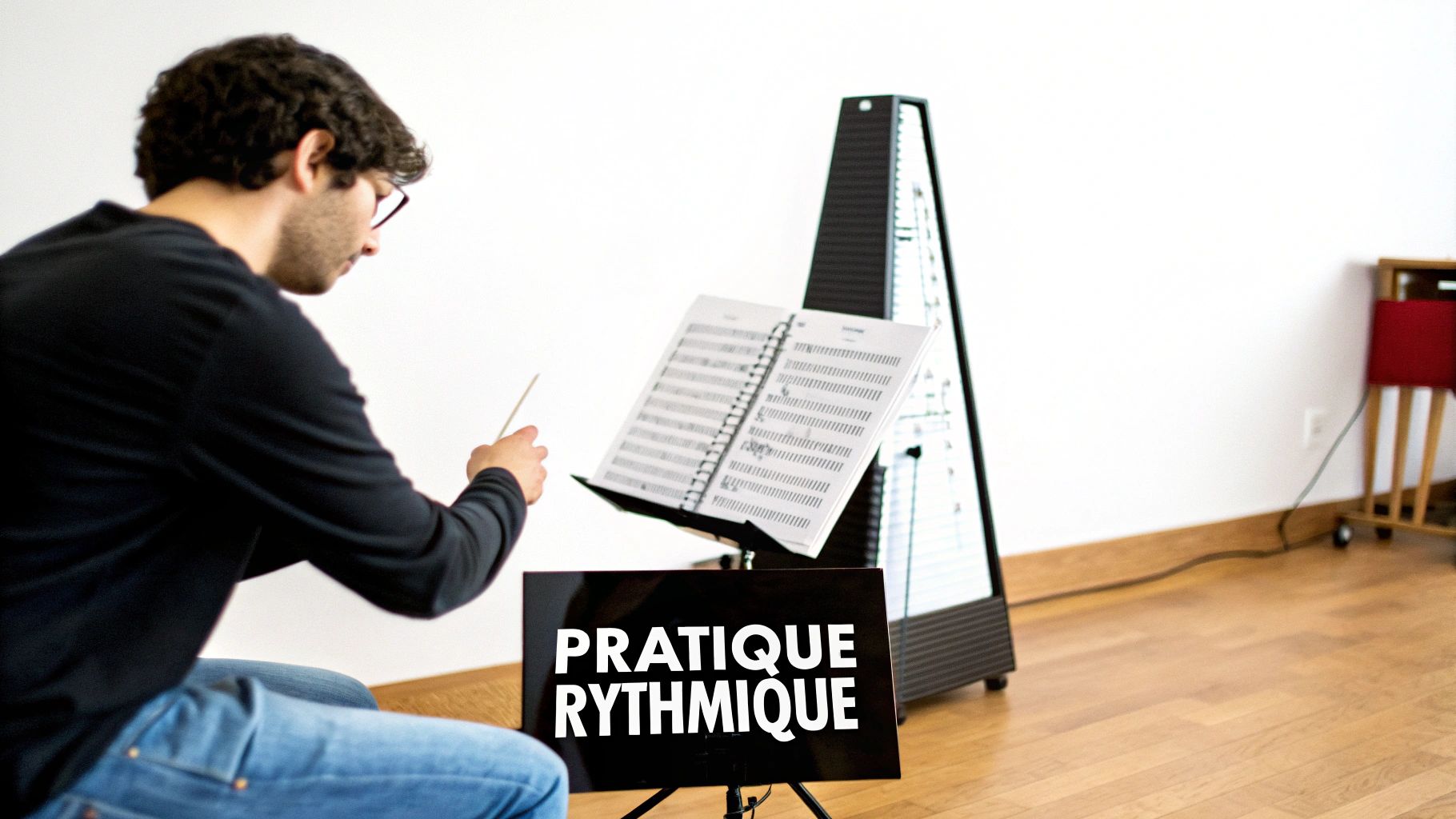 Une personne jouant passionnément de la guitare acoustique