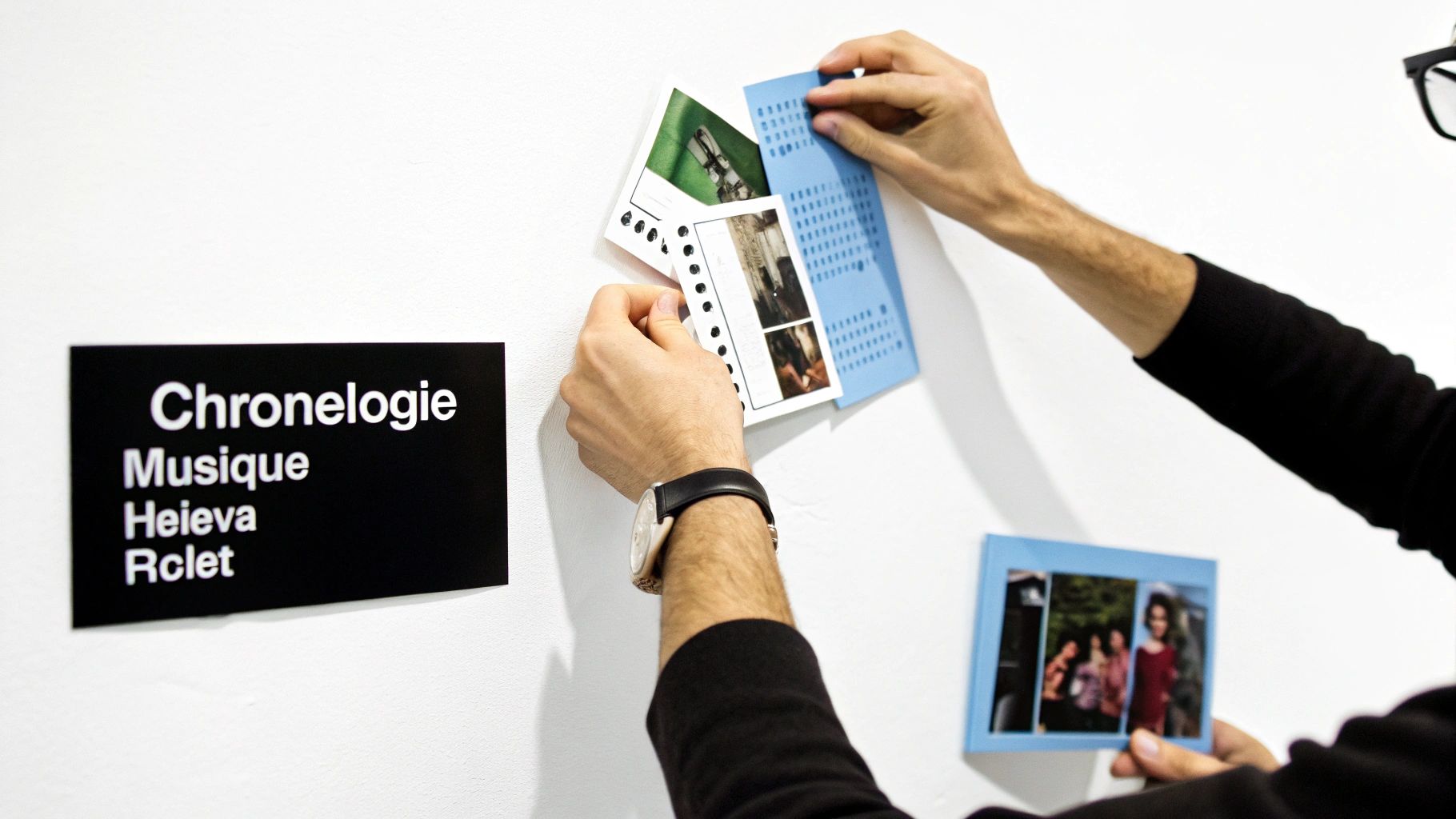 Persona analizando su playlist con auriculares