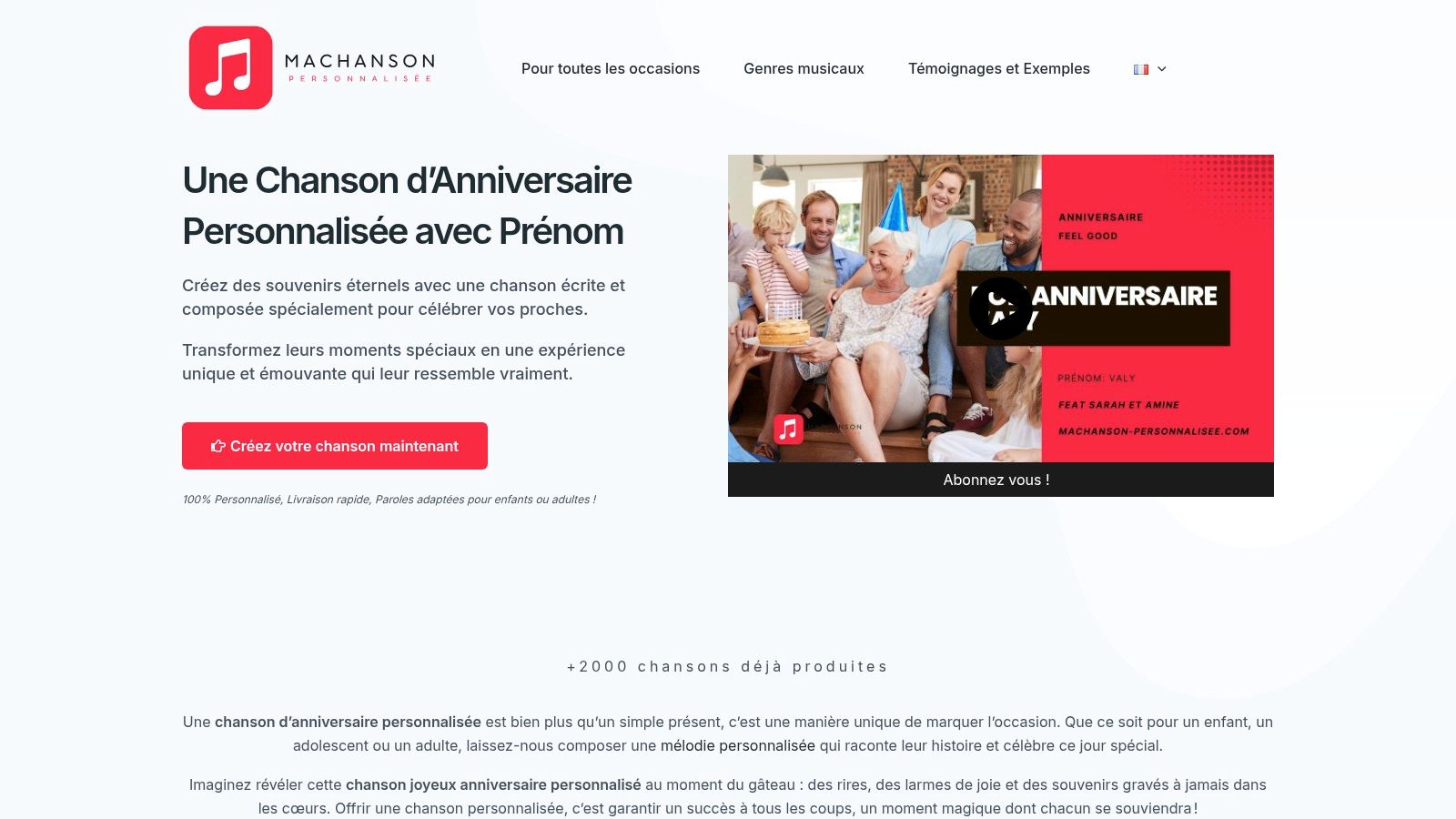 MaChanson-Personnalisée.com