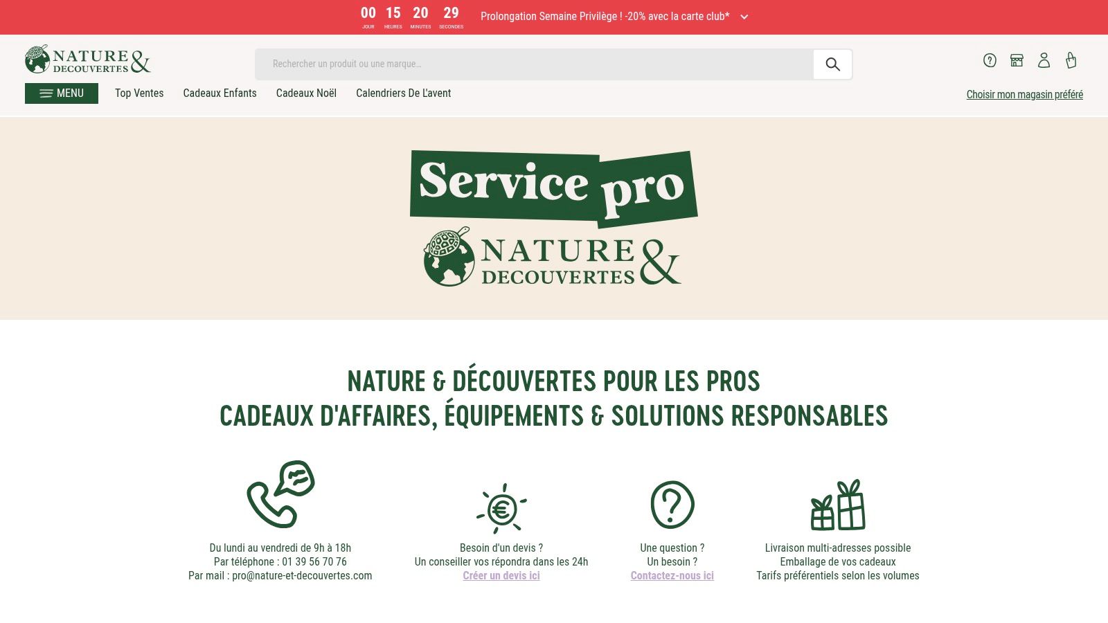 Nature & Découvertes – Espace Entreprises