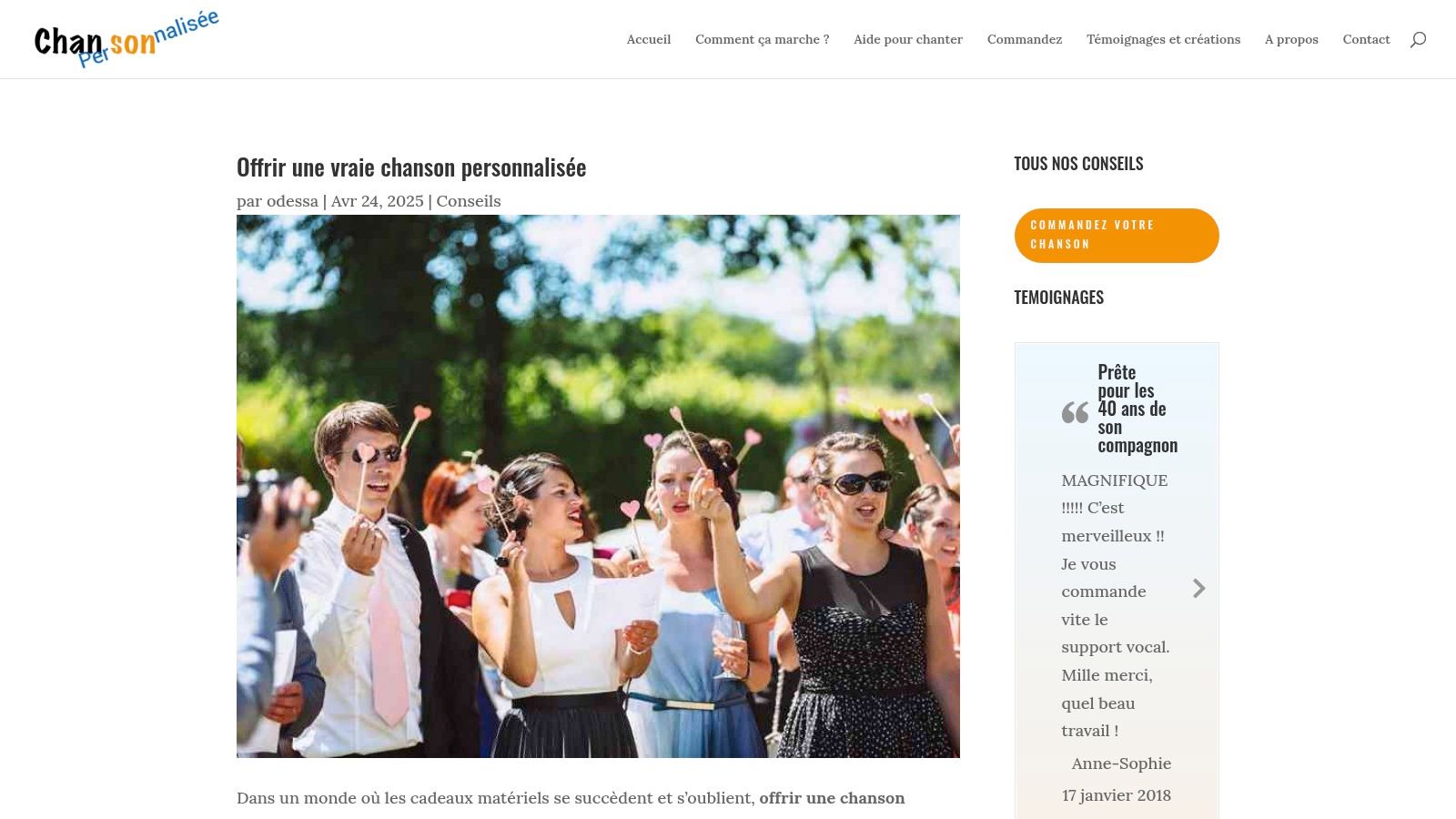 Chanson Personnalisée (site générique)