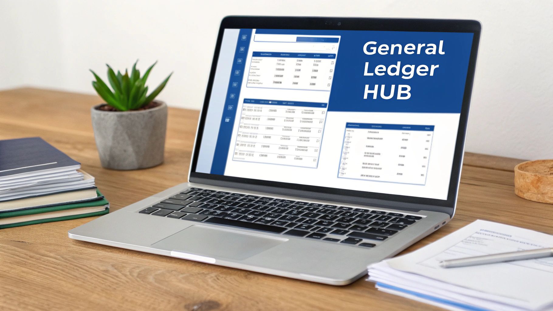 A detailed flowchart showing journal entries feeding into various general ledger accounts.