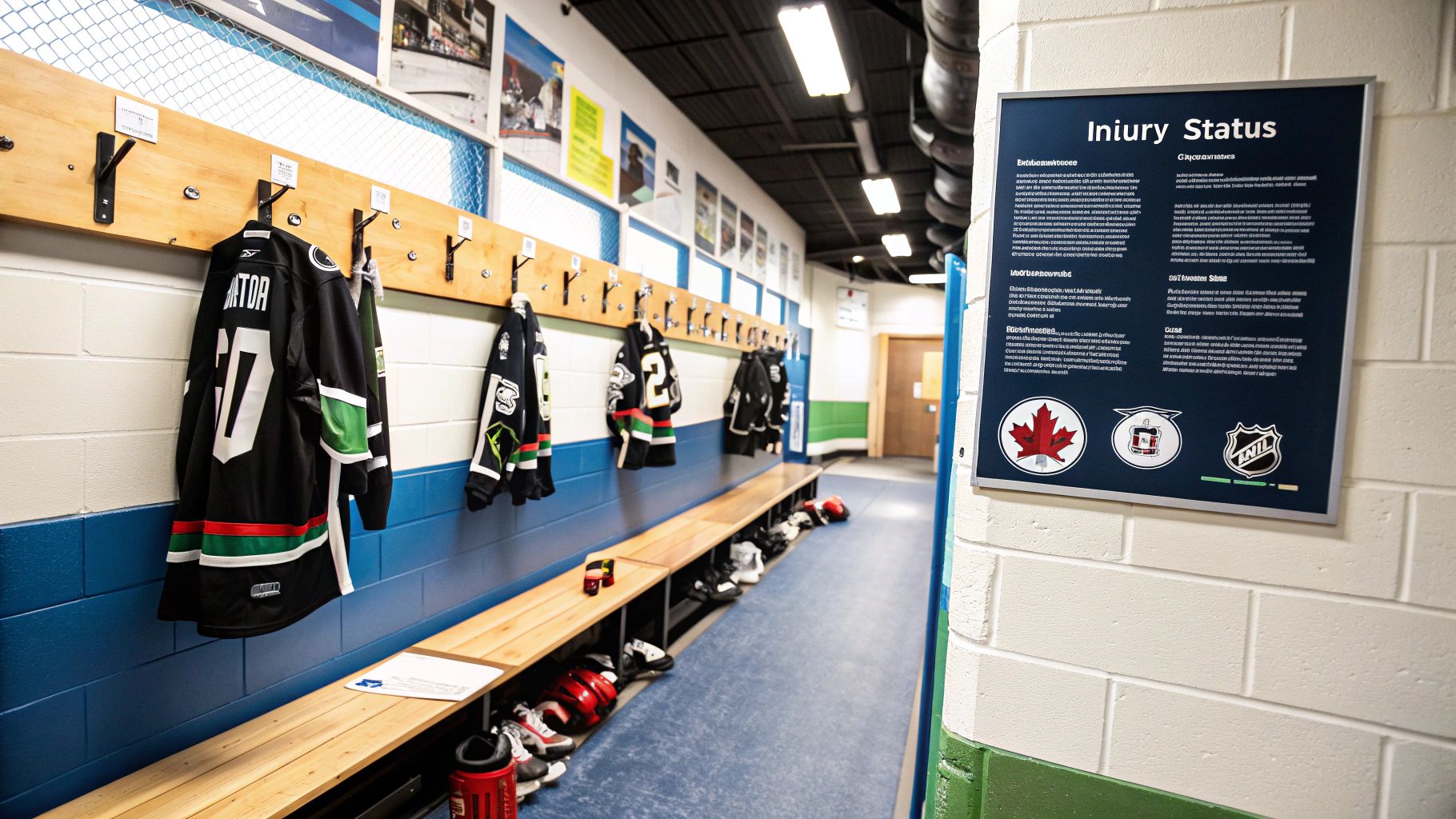 A detailed shot of a Vancouver Canucks player's hockey skates on the ice, emphasizing the physical demands of the sport.