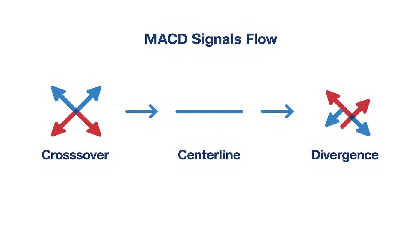 Infographic about how to read macd indicator