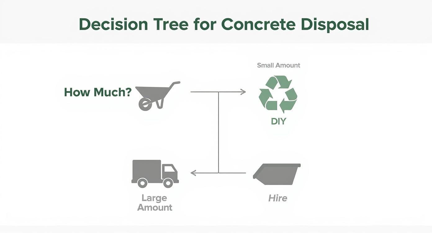 Infographic about how to dispose of concrete