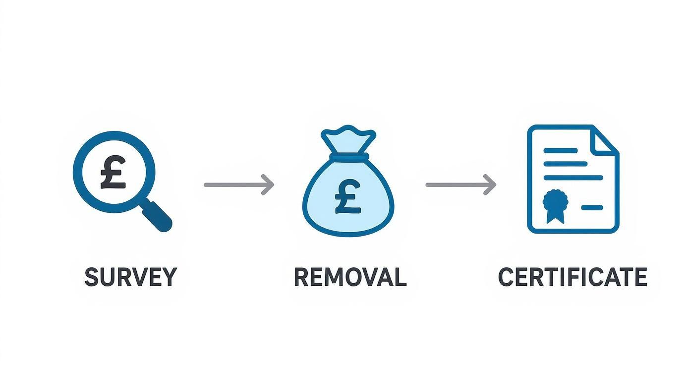 Infographic about removal of asbestos ceilings