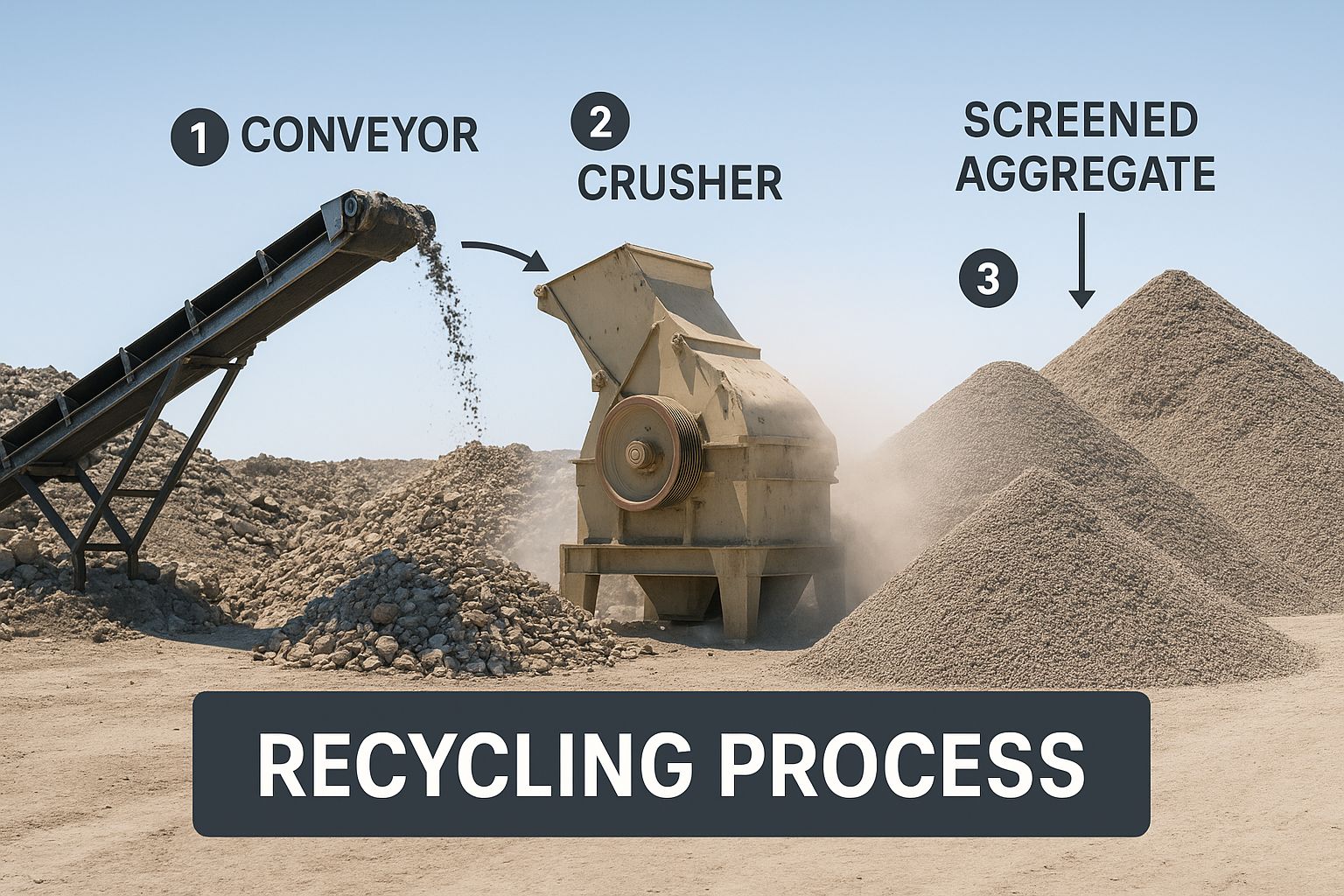 Infographic about recycling of aggregates