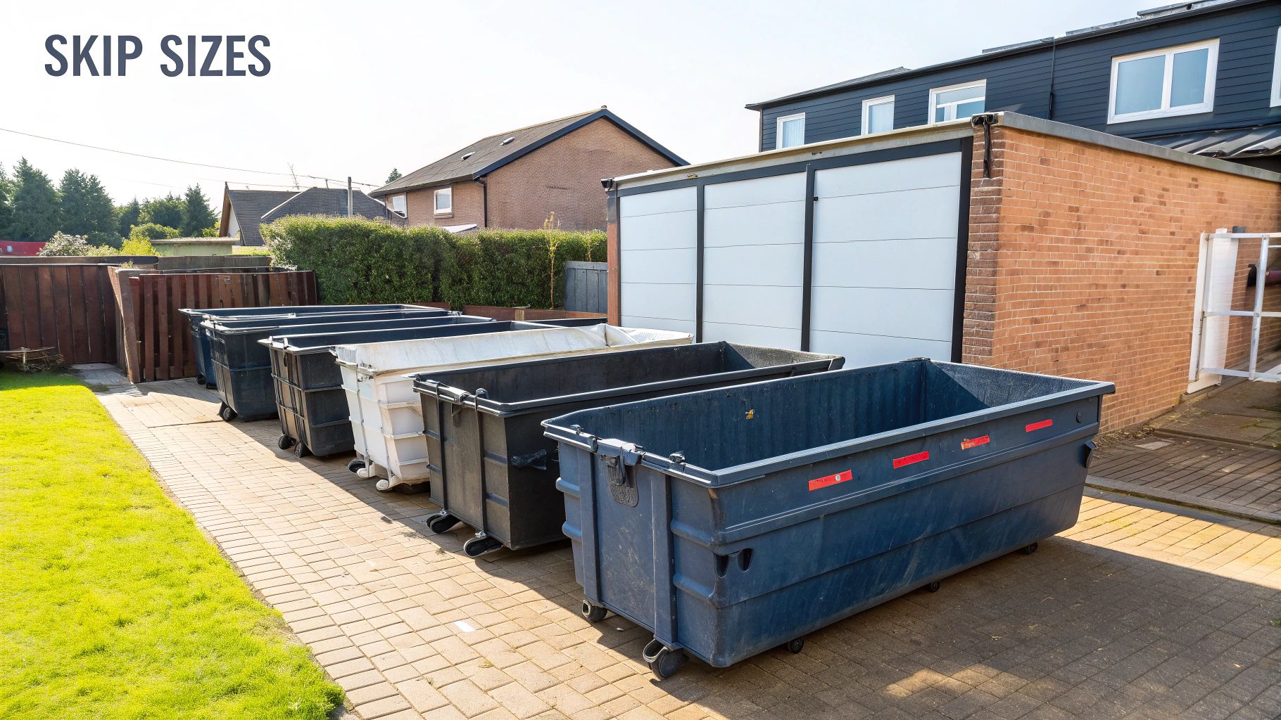 A yellow skip being delivered to a residential property in Dorset
