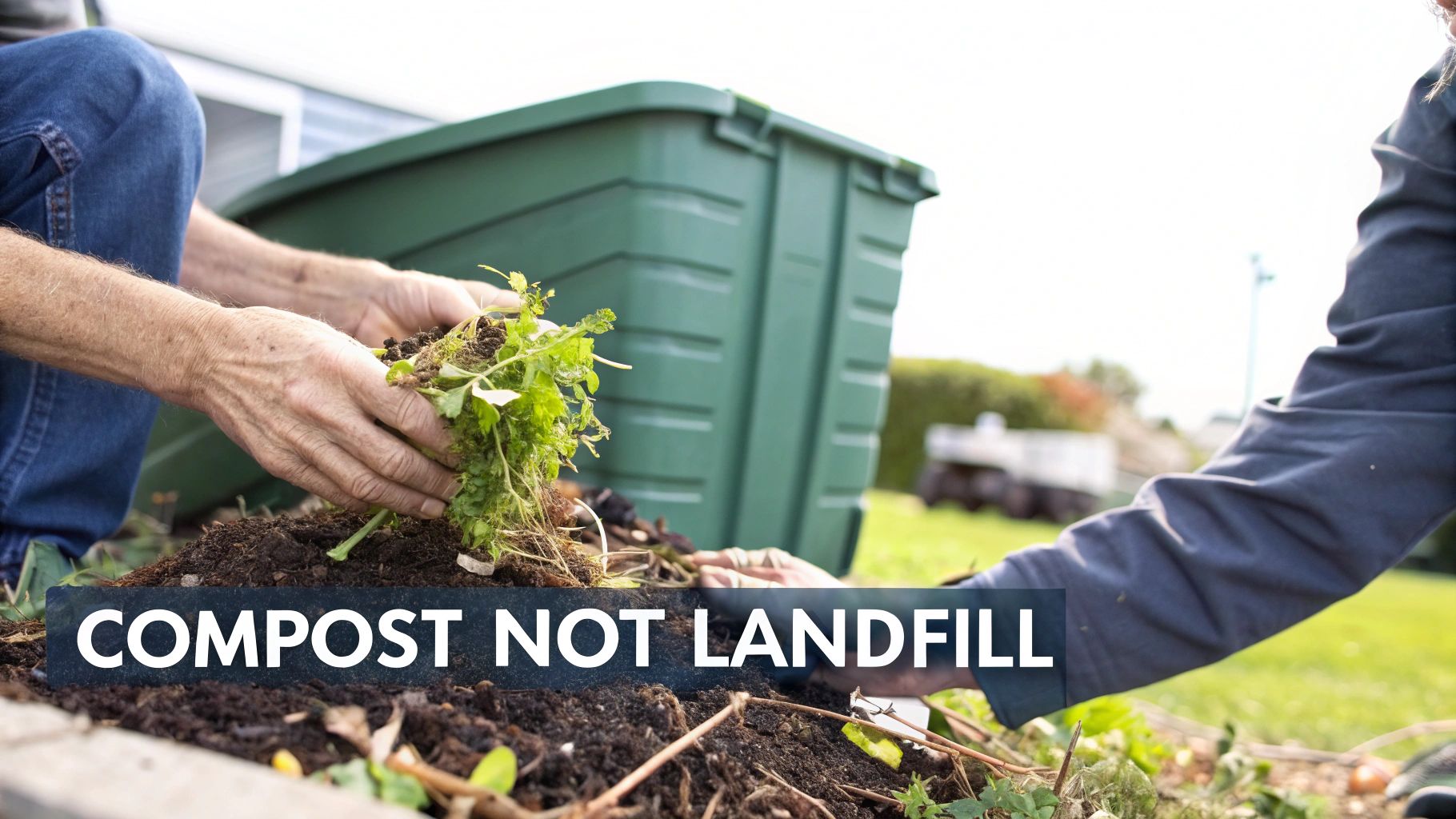 A verdant, healthy garden in the UK, showcasing the positive outcome of responsible green waste management.