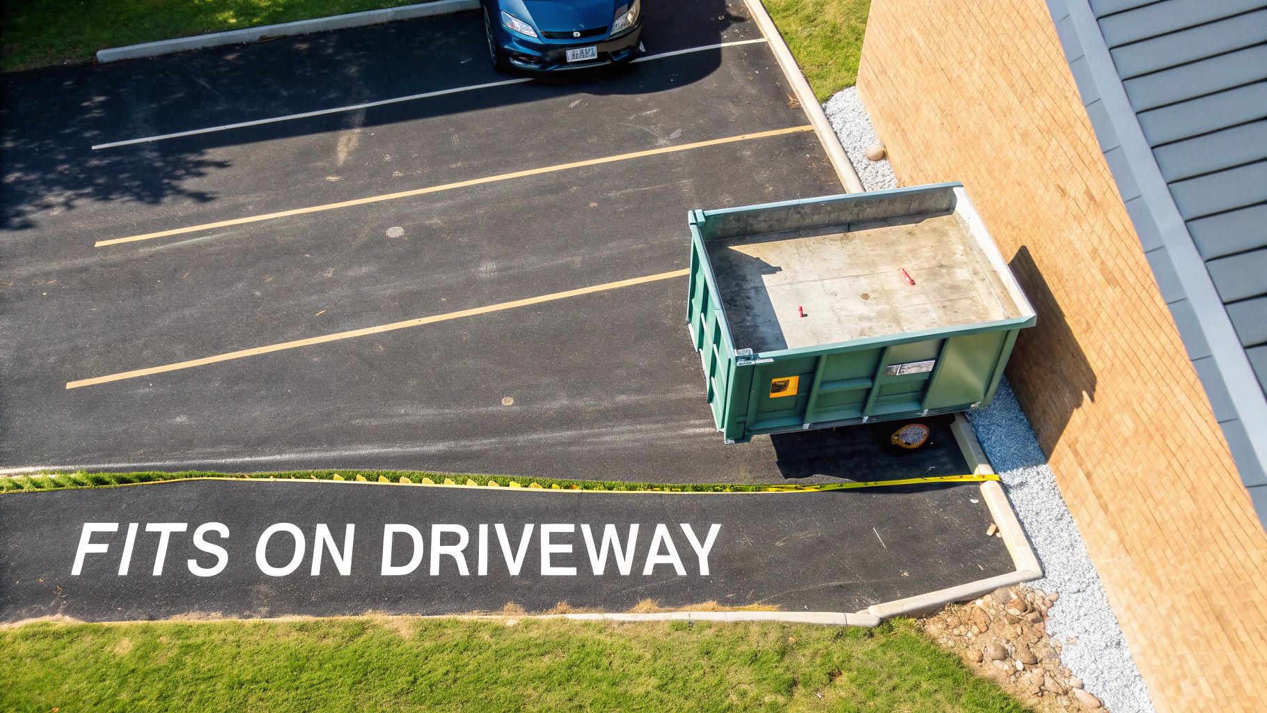 A 4 yard skip being used for a garden clearance project