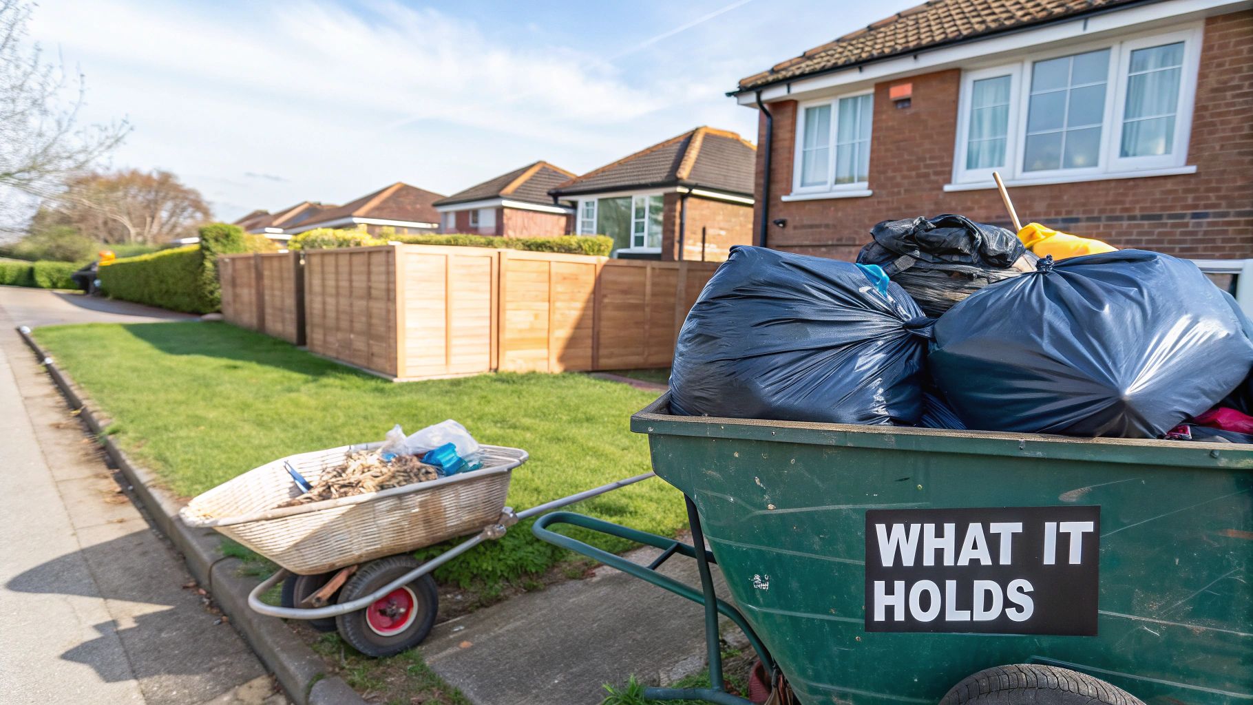 Skip placed on a residential driveway