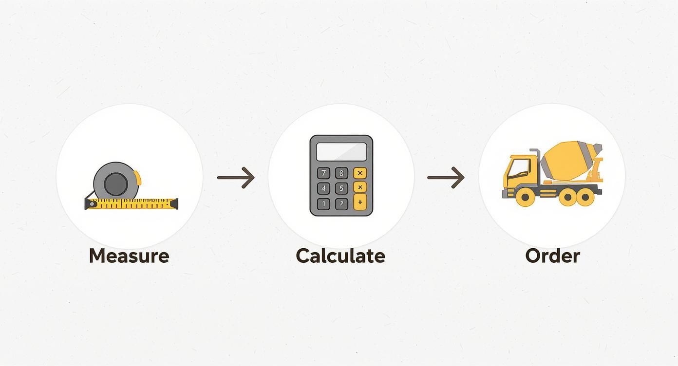 Infographic about calculating concrete volume