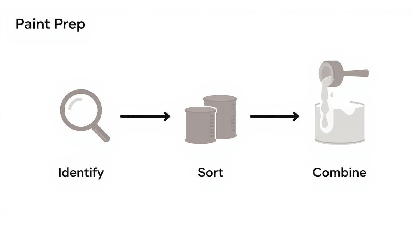 Infographic about how to dispose of paint