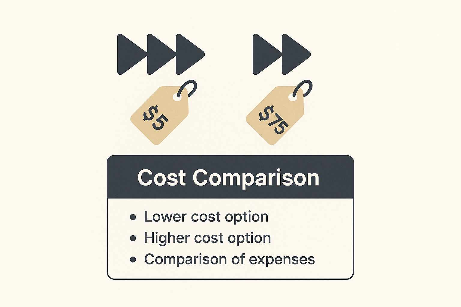 Infographic showing a cost comparison of different skip sizes for hire in Dorset