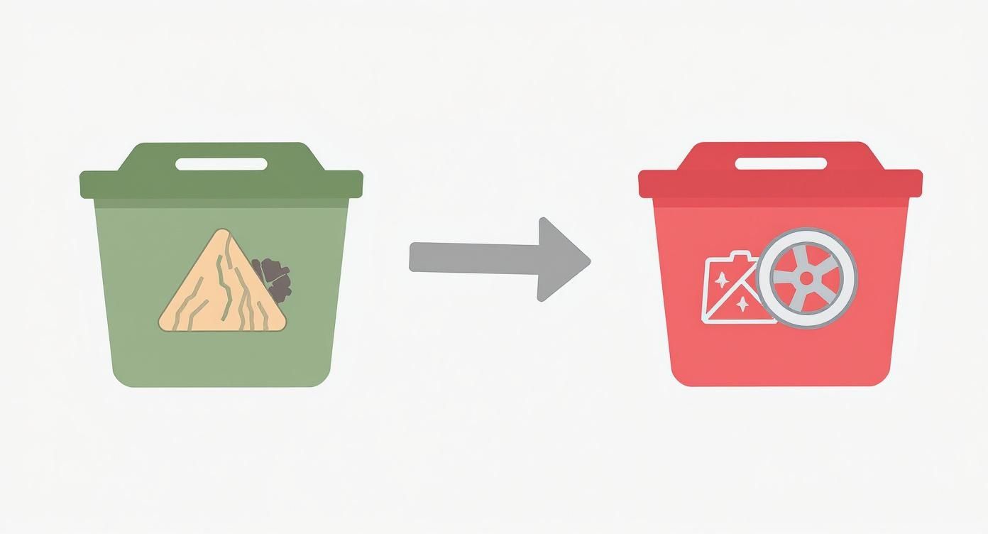Infographic about size of a 4 yard skip
