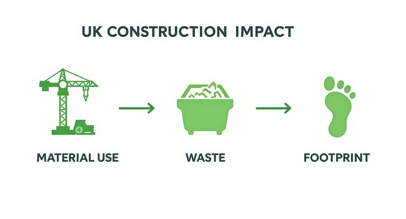 Infographic about sustainable materials for construction