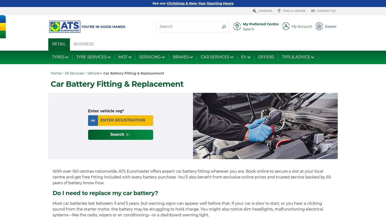 ATS Euromaster – Car battery fitting and disposal