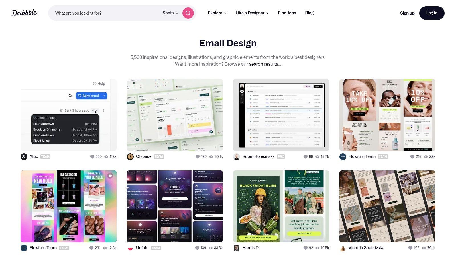 Email Design Inspiration by Dribbble