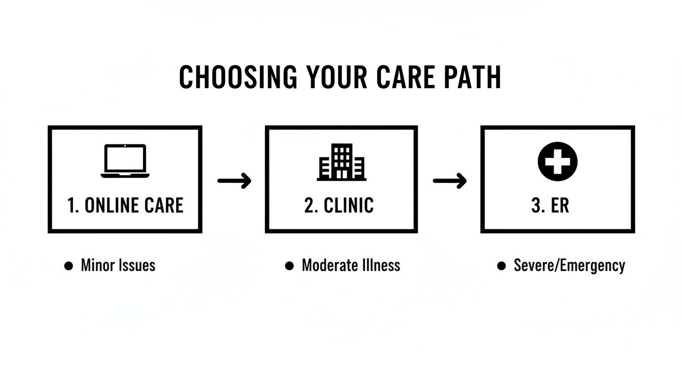 Infographic about online urgent care for adults