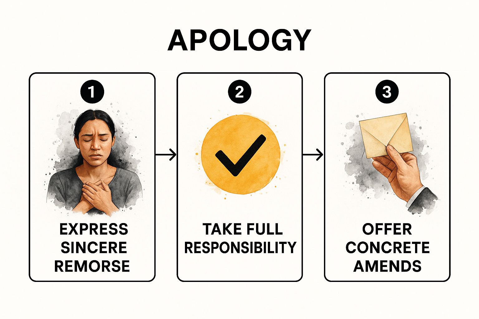 Infographic about how to apologize sincerely