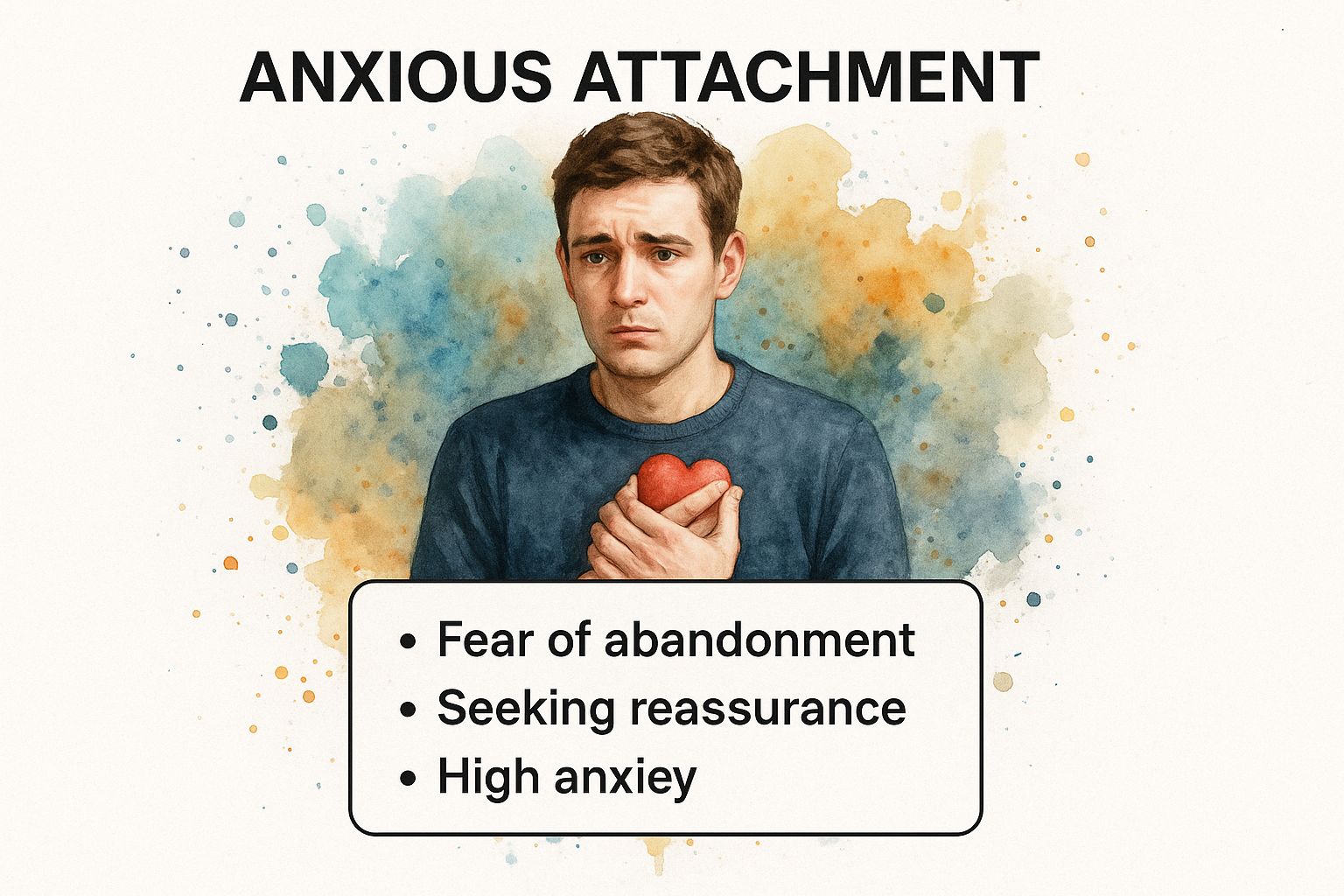 Infographic about anxious attachment style symptoms